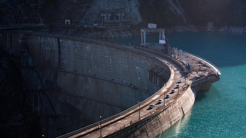 Dam with Cars