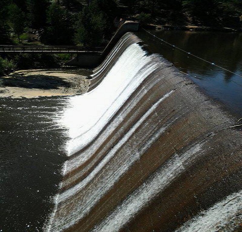 Dam with Cascading Water — Brown