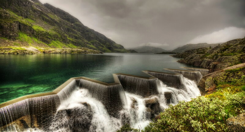 Dam with Cascading Water