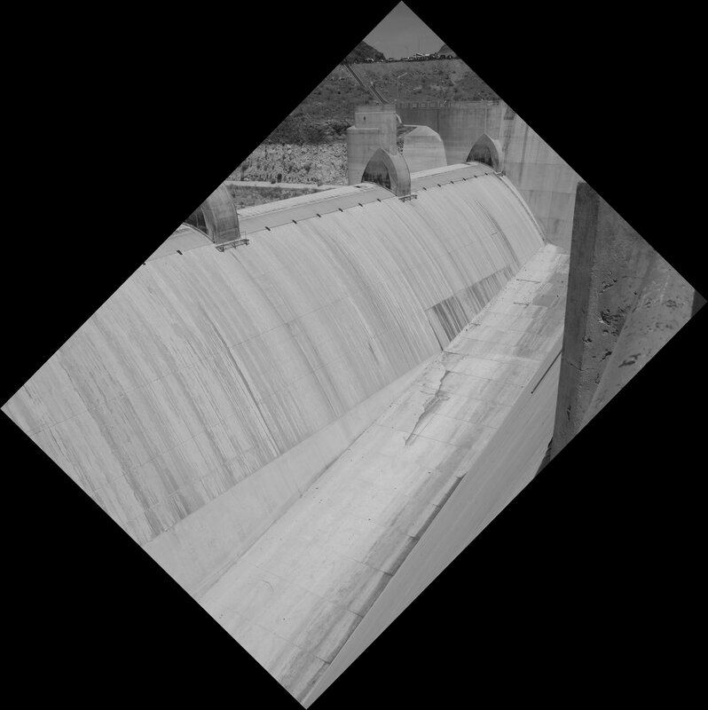 Dam with water flowing
