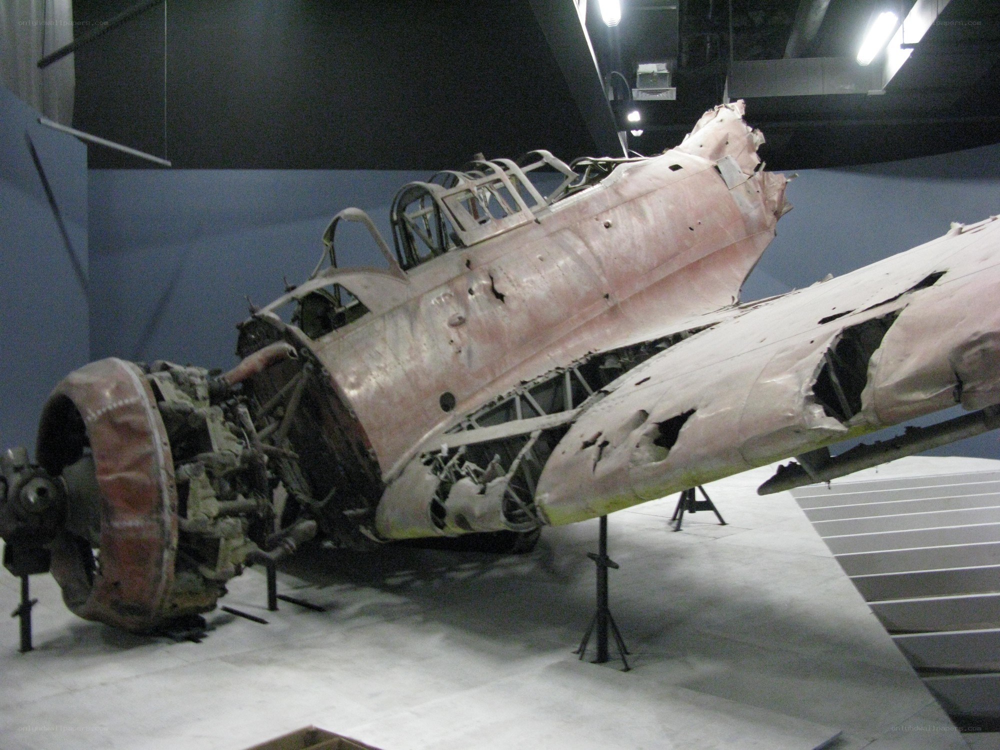 damaged aircraft wreckage