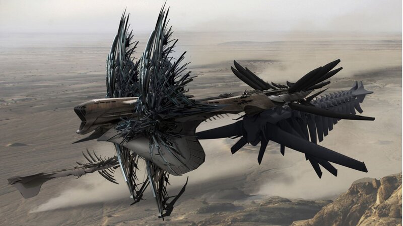Damaged Alien Spacecraft — Gray