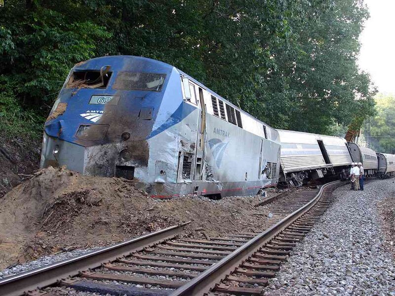 Damaged Amtrak Train