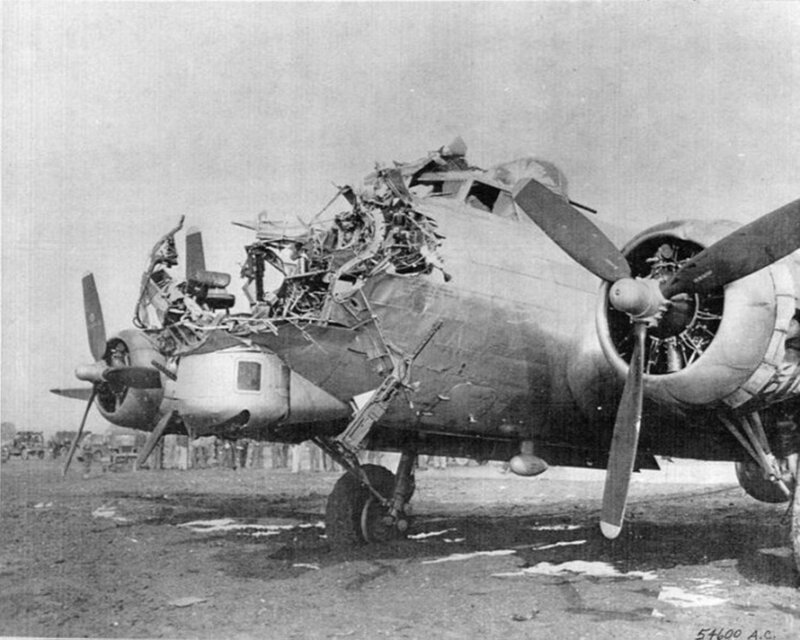 Damaged Bomber Aircraft — Black, Somber