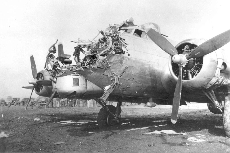 Damaged Bomber Aircraft — Black