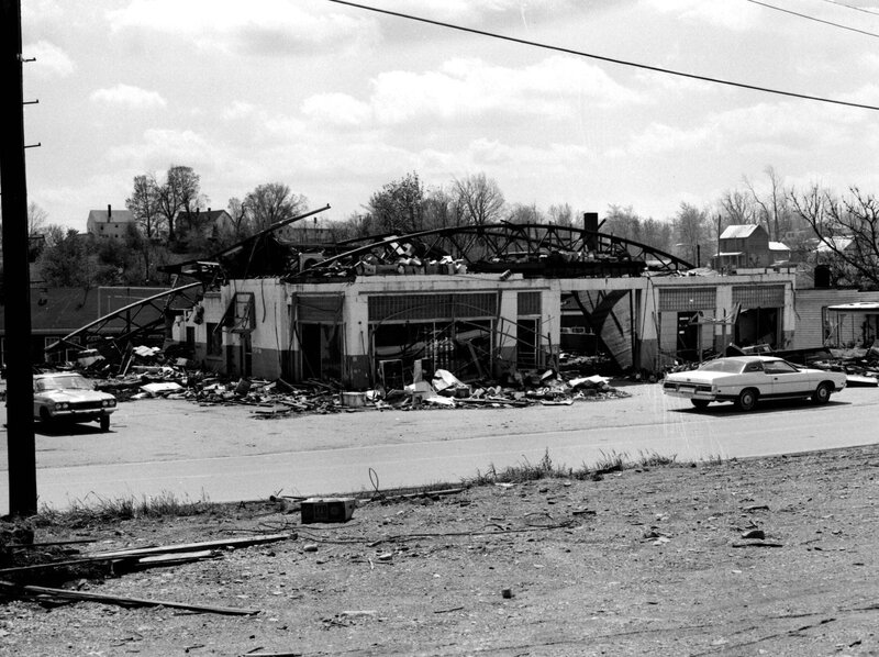 Damaged building after disaster
