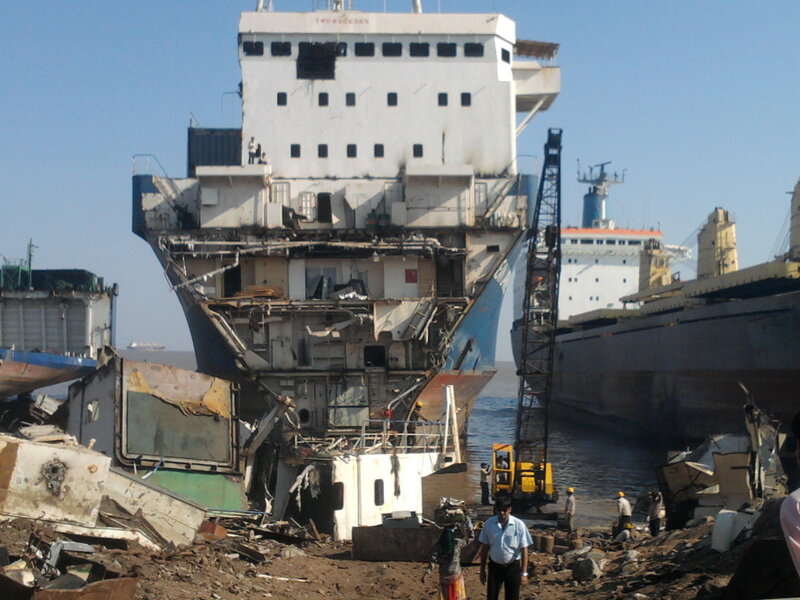 Damaged Cargo Ship