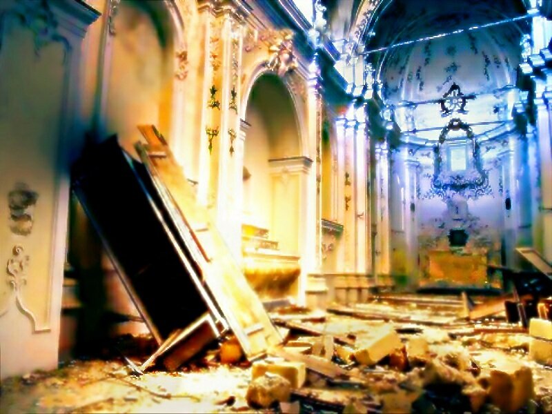 Damaged Church Interior