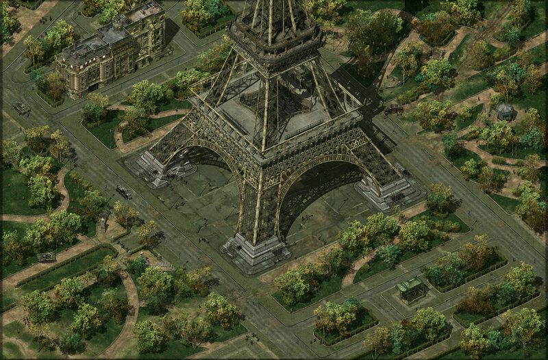 Damaged Eiffel Tower in Paris