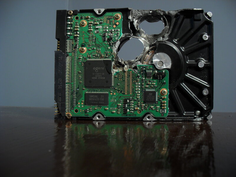 Damaged hard drive circuit board
