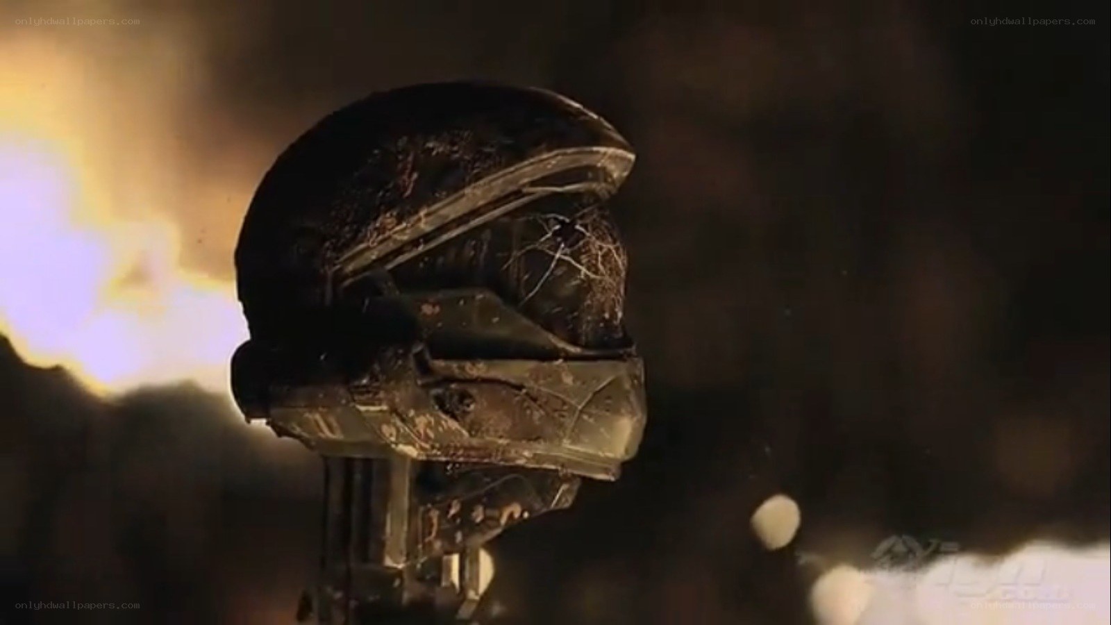 damaged helmet in explosion