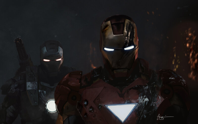 Damaged Iron Man Suits