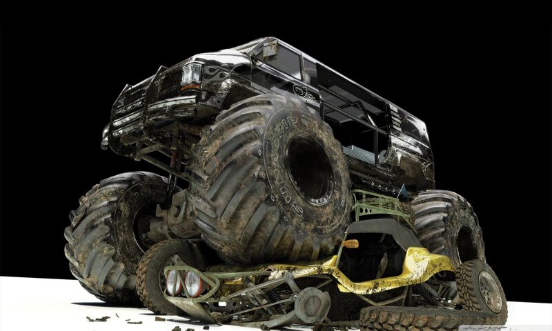 Damaged Monster Truck — Black