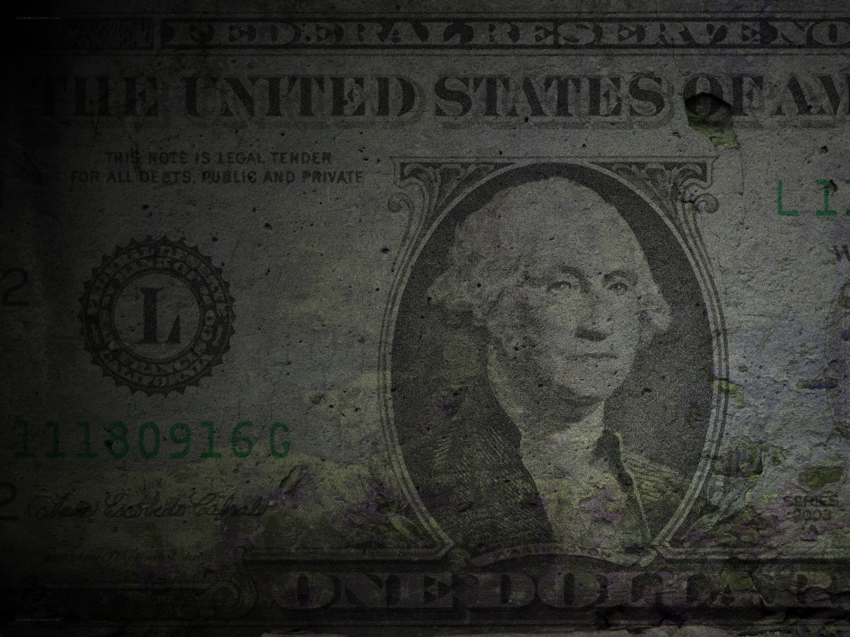 damaged one dollar bill