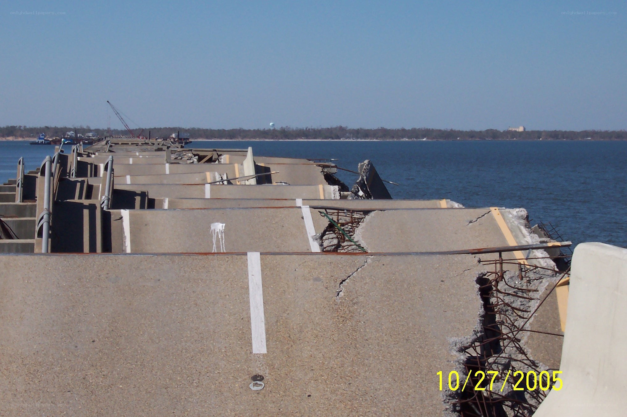 Damaged pier under construction