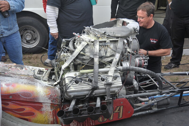 Damaged Race Car Engine
