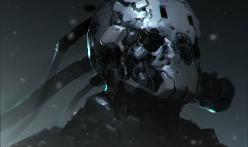 Damaged Robot Head