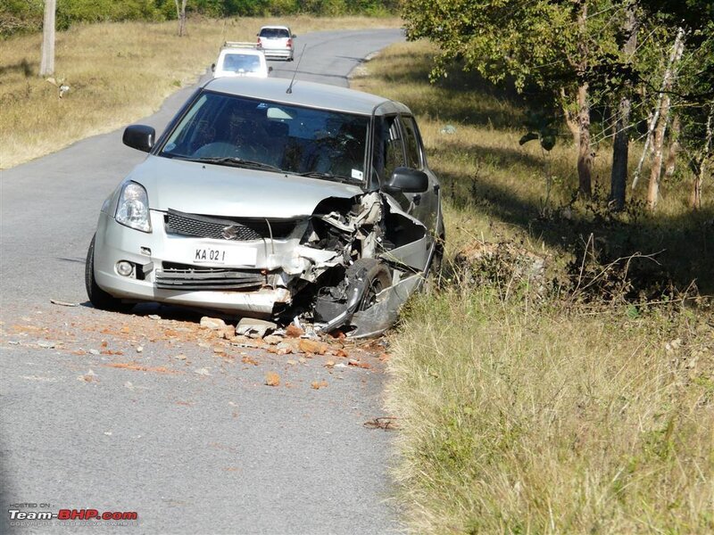 Damaged Silver Car — Gray