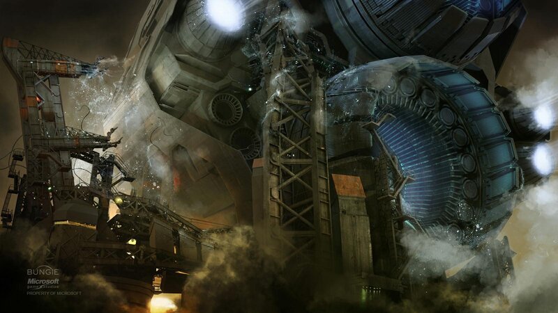 Damaged Space Station — Gray