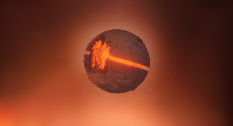 Damaged Space Station — Orange