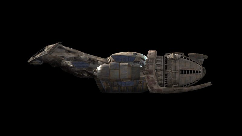 Damaged Spaceship — Gray, Dramatic, 3d Render
