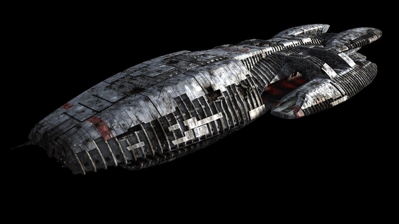 Damaged Spaceship — Gray, Dramatic