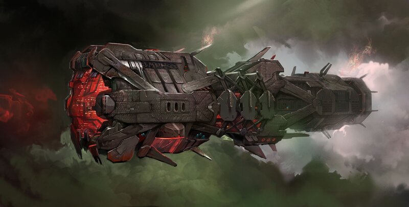 Damaged Spaceship — Gray