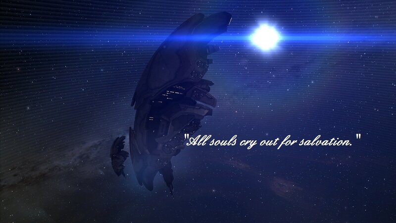 Damaged Spaceship in Space — Blue, Dramatic, Night, Digital Art, Starfield