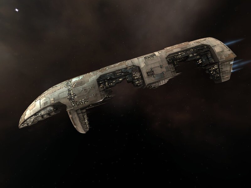 Damaged Spaceship in Space — Gray, Dramatic
