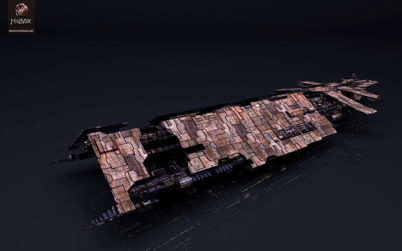 damaged spaceship model
