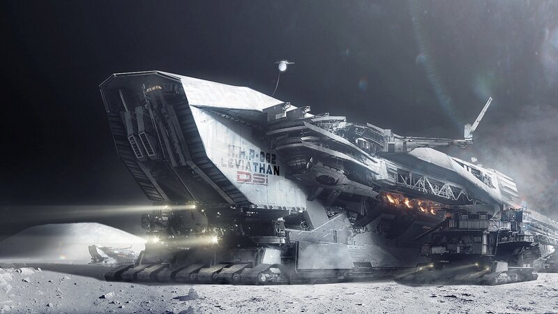 Damaged Spaceship on Moon