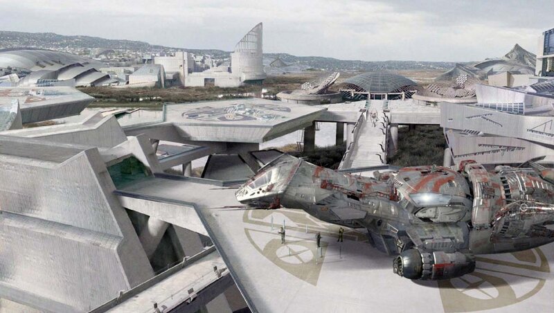 Damaged Spaceship on Platform