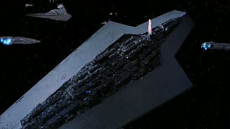 damaged star destroyer in space