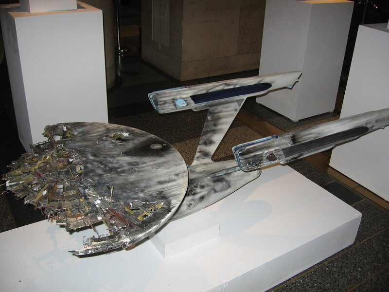 Damaged starship model