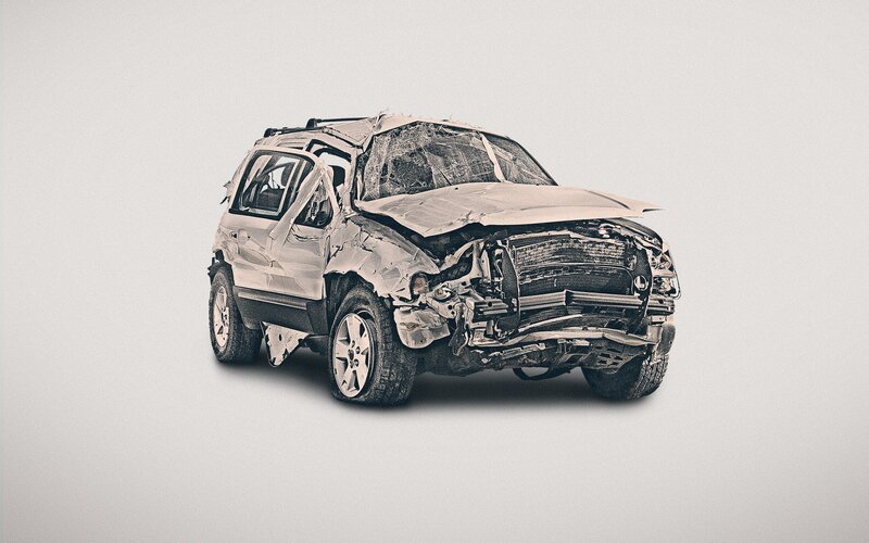 damaged suv vehicle