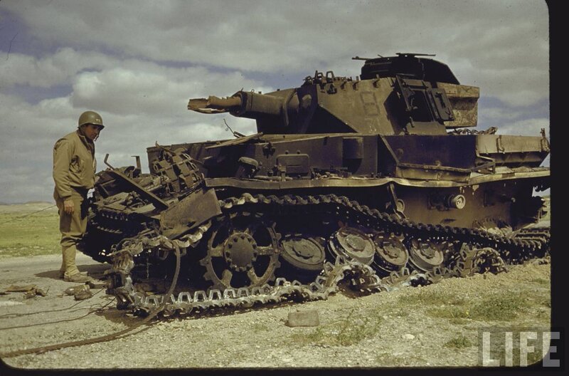 Damaged Tank and Soldier