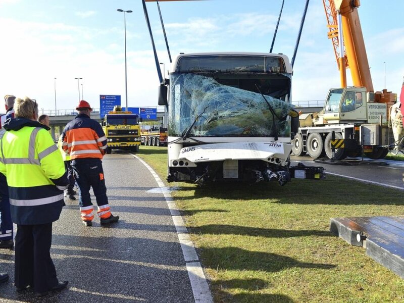 Damaged Tour Bus