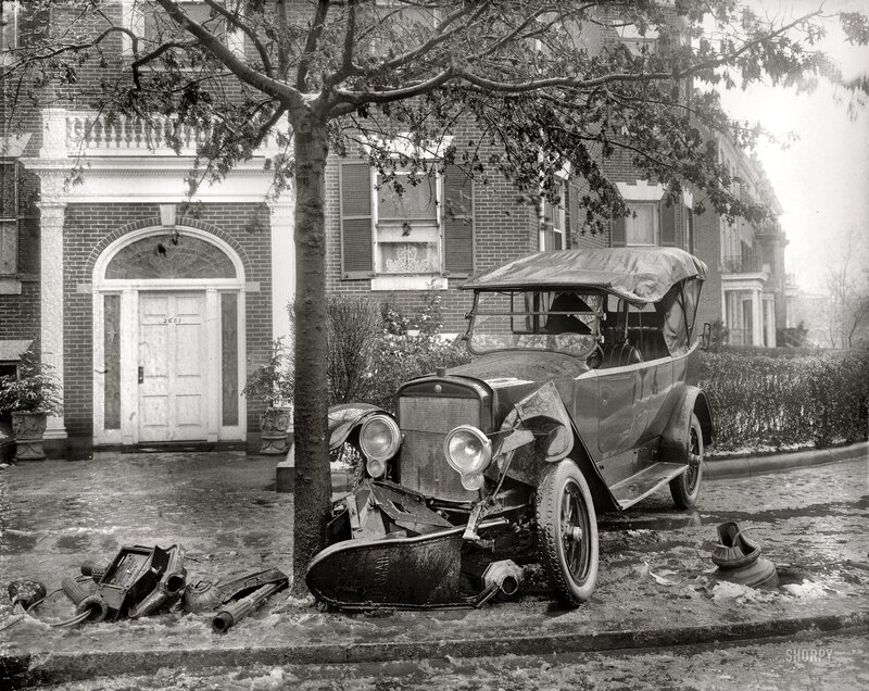 Damaged Vintage Car
