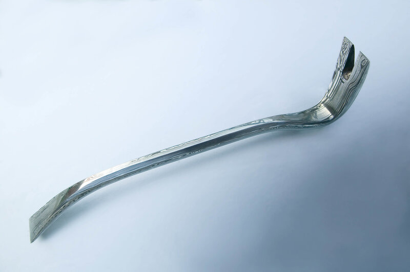 Damascus steel crowbar