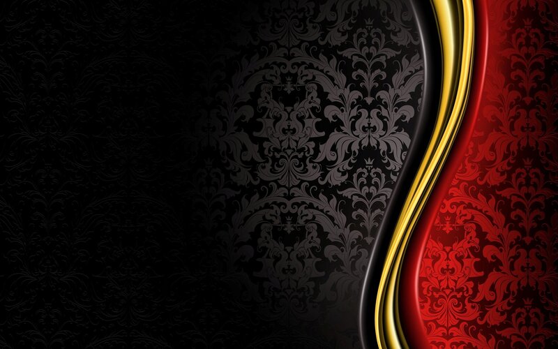 Damask Pattern Wallpaper — Black, Dramatic, Digital Art