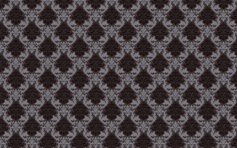 Damask Pattern Wallpaper — Black, Ornate