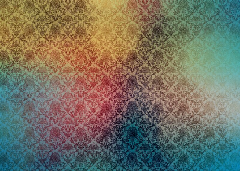 Damask Pattern Wallpaper — Blue, Vibrant