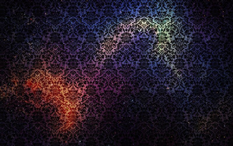 damask pattern with galaxy background
