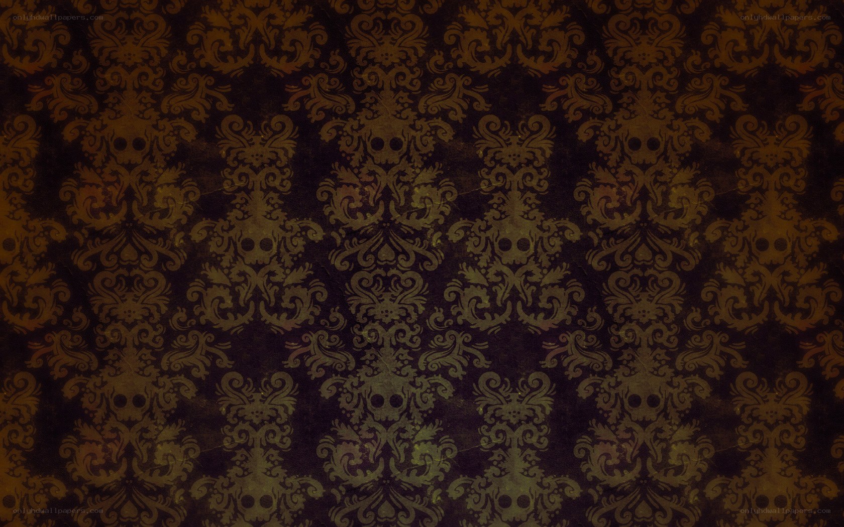 damask skull pattern wallpaper
