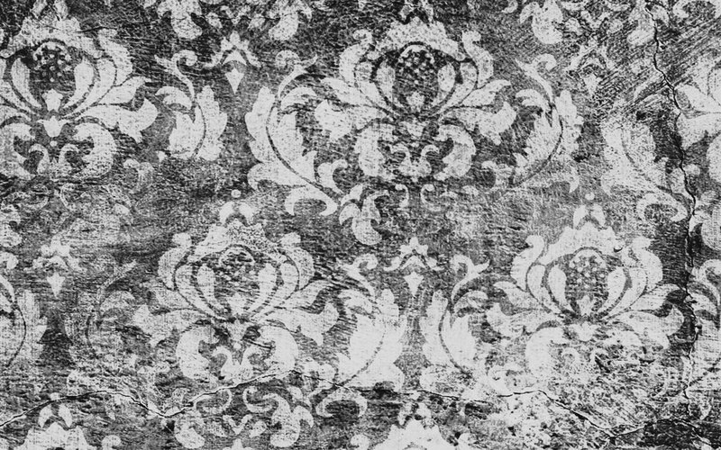 Damask Wallpaper Pattern — Black, Textured