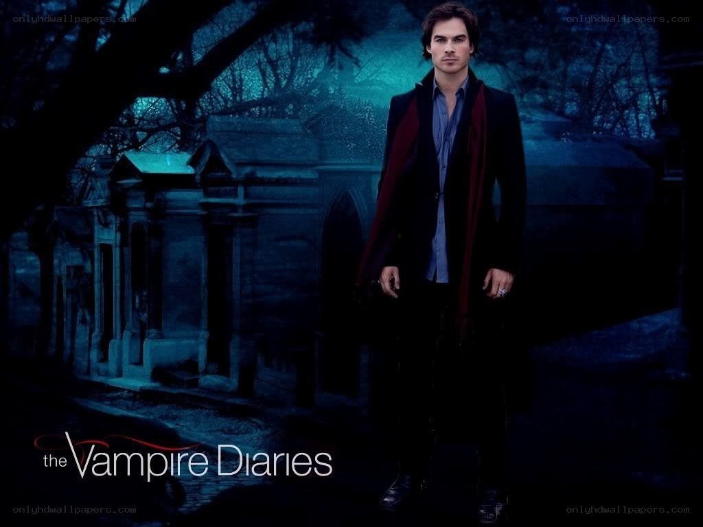 Damon Salvatore in a cemetery