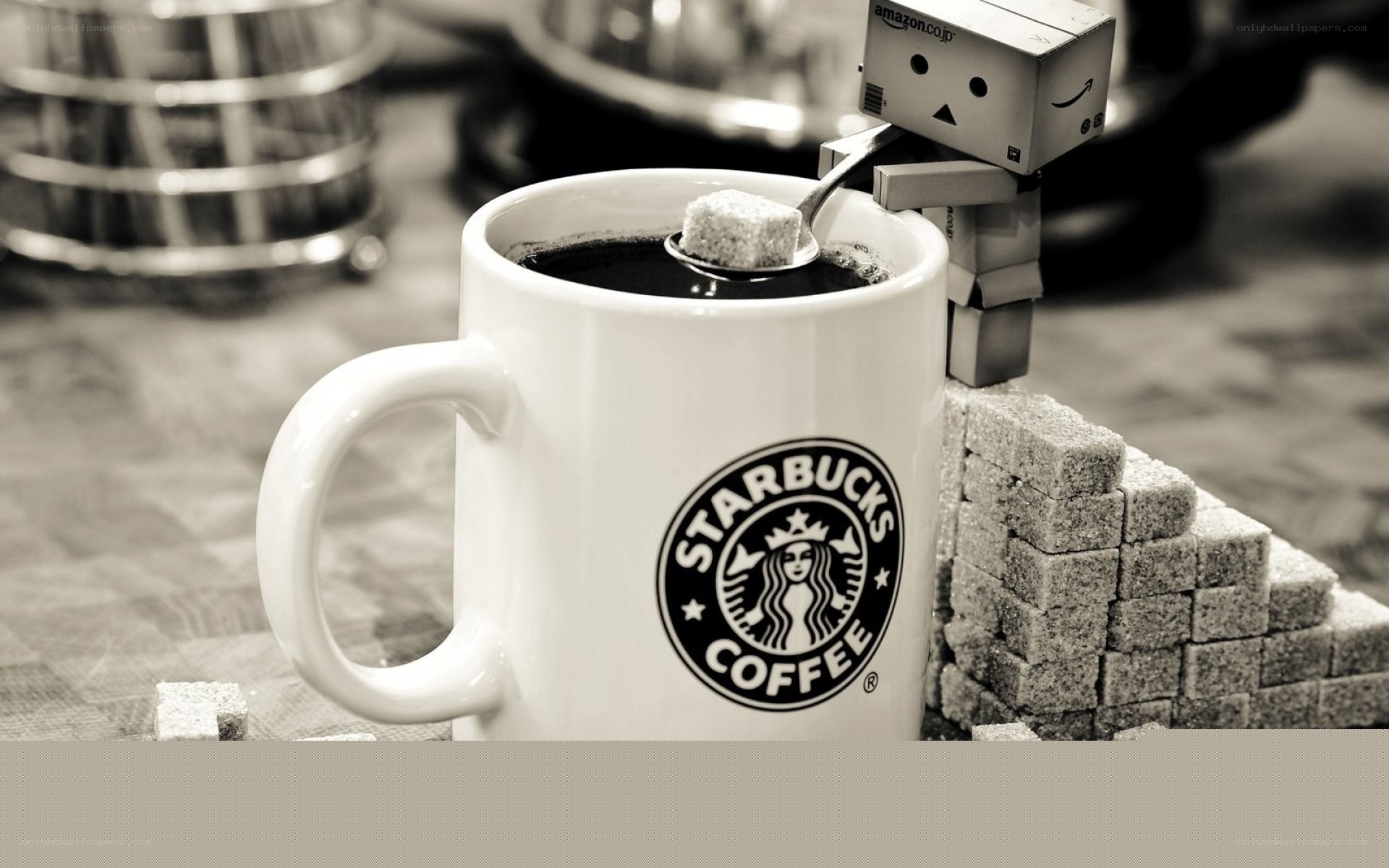 Danbo adds sugar to coffee
