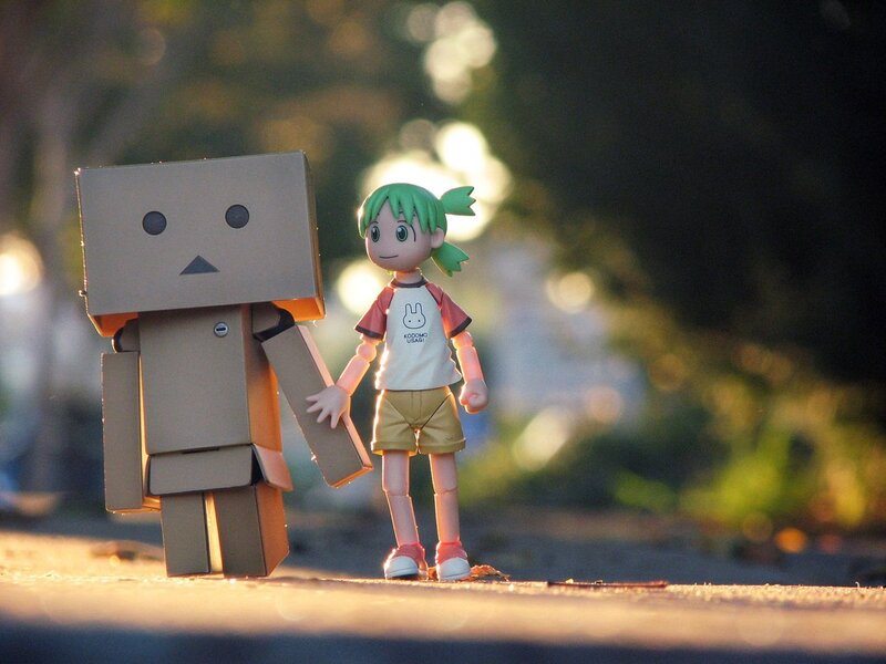 Danbo and a girl figurine