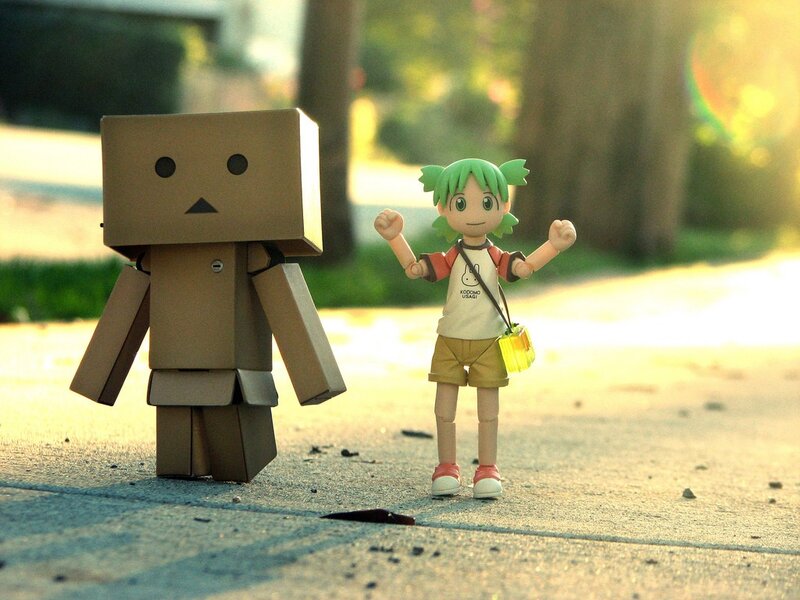 Danbo and a girl figurine
