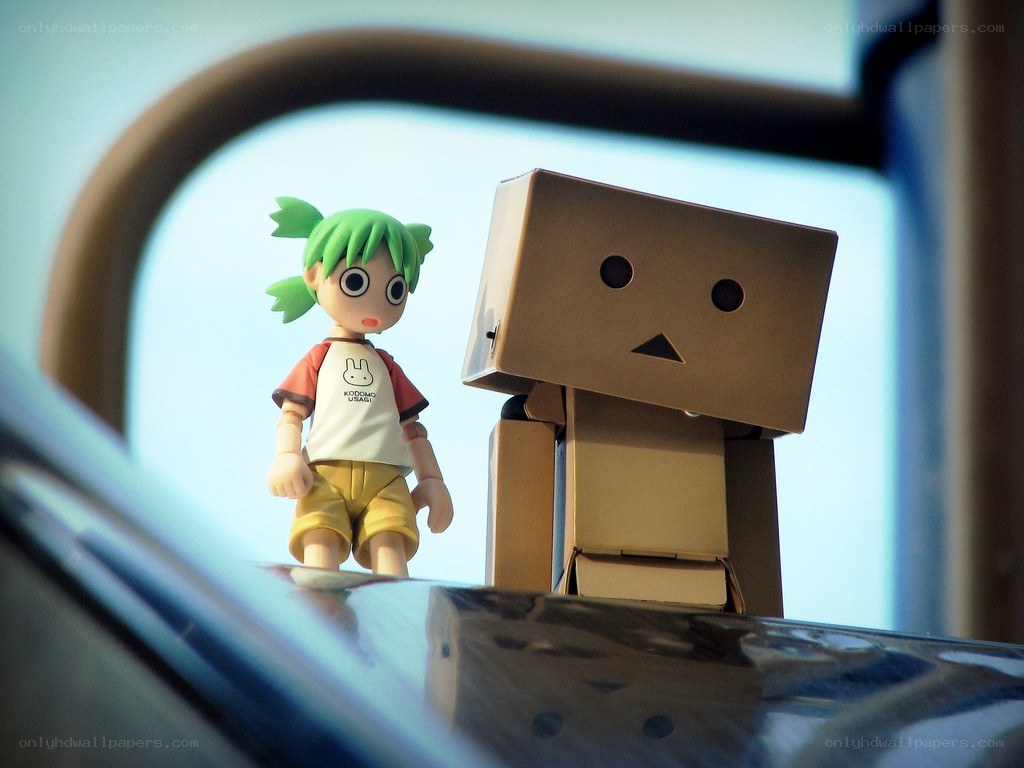 Danbo and a green-haired figure